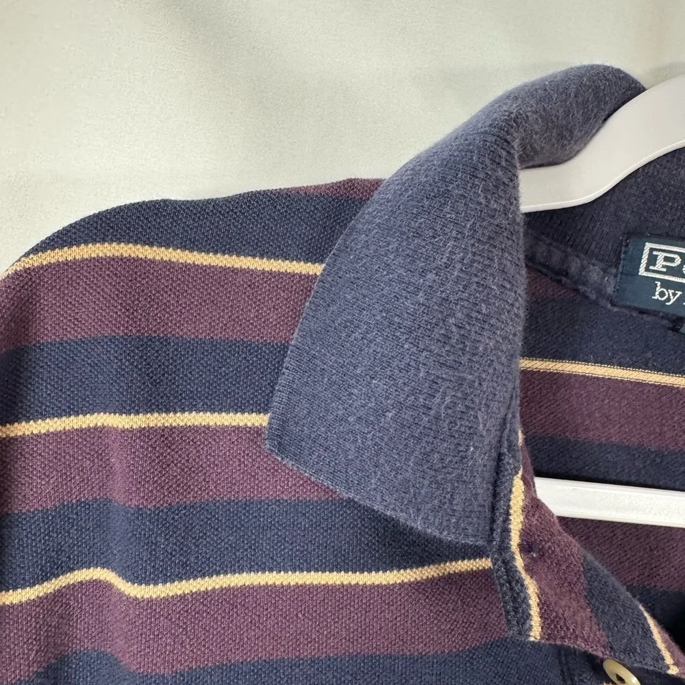 Polo by Ralph Lauren Vintage Navy, Yellow & Burgundy Striped L